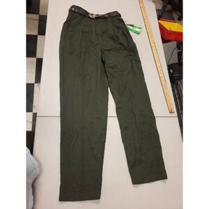 Fundamental Things Pants Size 10‎ Olive Green Pleated High Waist Trousers Womens